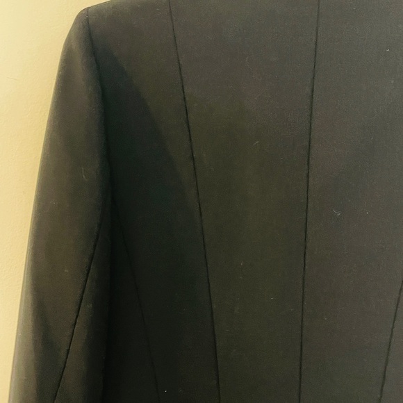 Dana Buchman Tailored Black Wool Blazer with Brass Metal Pattern Elegant - Picture 9 of 11
